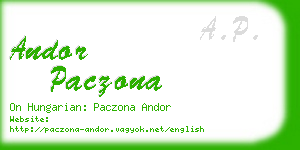 andor paczona business card